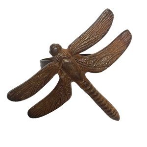Set of 4 Pier 1 Imports Vintage Dragonfly Napkin Rings Rustic Cast Iron Metal